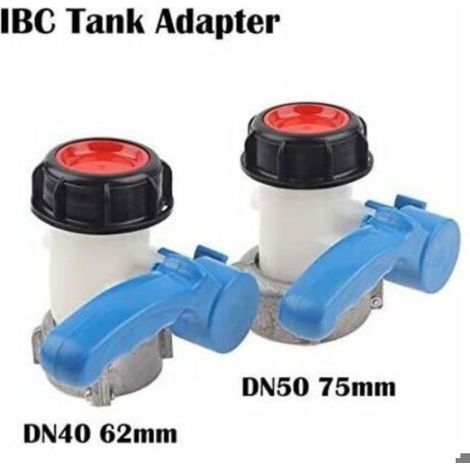 Vanne papillon de rechange pour cuve IBC jusqu'à 1000 L ou citerne, avec adaptateur pour bride DN50 (75 mm, aluminium) (1/5)