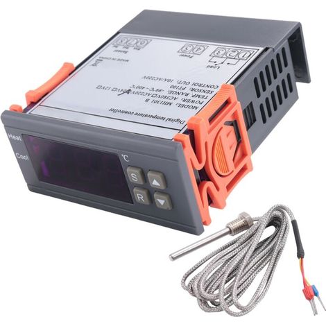 Contrôleur de Température Numérique Sonde PT100 Thermocouple Capteur Thermostat Intégré 220V -99 à 400°C