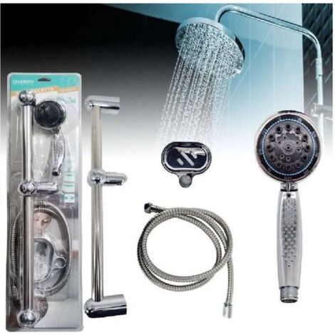 Set Asta Doccia Doccetta Regolabile 1,5mt Tubo Flessibile Con Barra Bagno Tx-9219 - (1/4)
