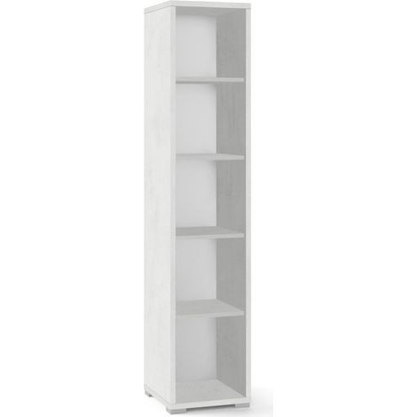 Librería moderna multiusos columna abierta con 5 compartimentos Lipp - Blanco