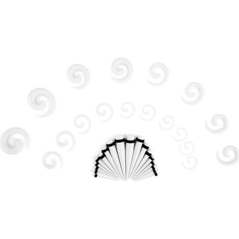Boucles d'oreilles en acrylique blanc forme escargot, écarteurs coniques pour piercing, bijoux d'expansion oreille (1/5)