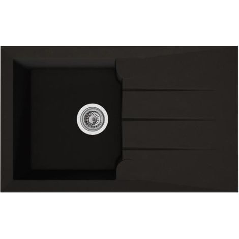 Evier - Résine BMC - Noir - A encastrer - STRADOUR - Alineo 1C - 81 x 50 cm (1/2)