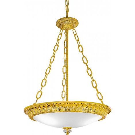 Kolarz MILADY Plafonnier suspendu cylindrique en verre 3 lumières or 24 carats (1/5)