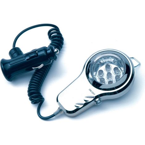 Lampada a 7 Led  per presa accendisigari 12V effetto cromato