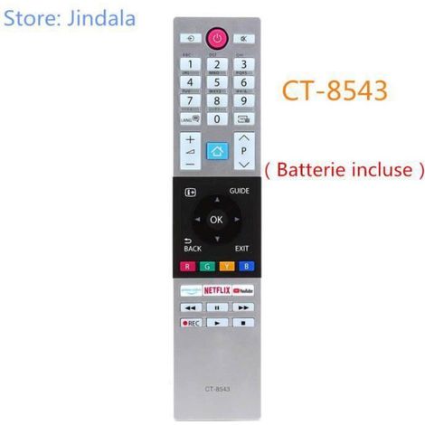 Télécommande Remplacement Pour Téléviseur Toshiba CT-8543 - Compatible Modèles CT-8516 CT-8517 CT-8528 32W2863DG 40L2863DG 43V5863DG 49L2863DG 55V5863DG - 1 Pièce (1/4)
