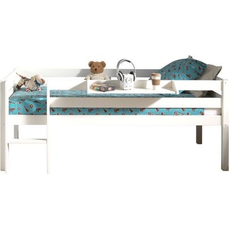 Pack - Lit Enfant Surélevé & Etagère "Pino" Blanc (1/5)