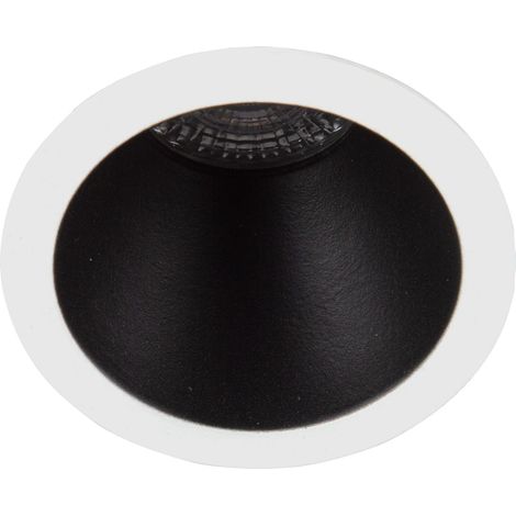 Spot DECO+ ASYM GU10 rond fixe, blanc mat/noir mat IP20 - EUROPOLE - 28901 (1/4)