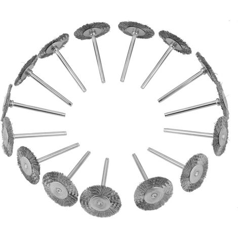 Ortviai Brosse à Fils d'Acier Mini pour Meuleuse Rotative – 15 Pièces, Tige 3 mm, Diamètre 25 mm (1/5)