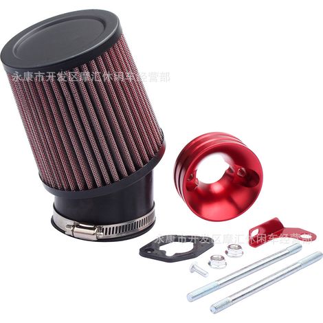 Mini go-kart compatible GX160 Predator 212cc 6.5 air filter intake kit (red) (1/4)