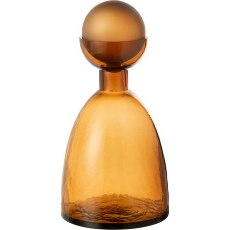 Vase Bouteille Bouchon en Verre "Yoko" 34cm Marron (1/4)