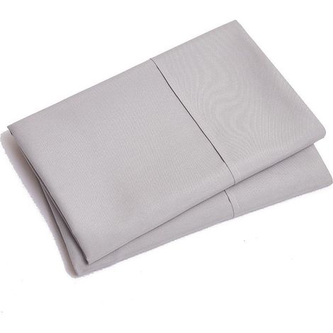 Taie d'oreiller en microfibre, uni, tissu brossé épais, fermeture enveloppe, quatre saisons (1/5)