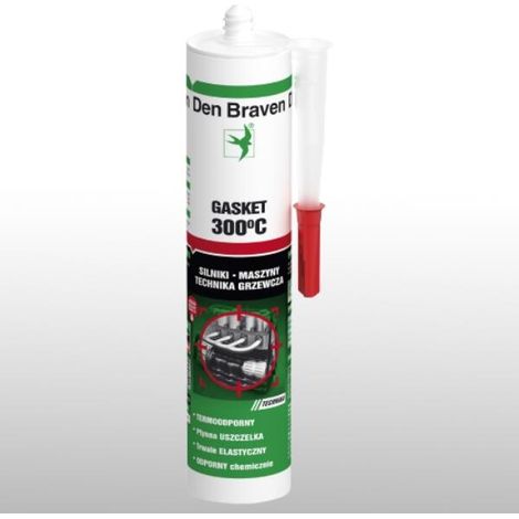 Sellador de juntas de silicona de alta temperatura DEN braven 300 rojo 300 ml (1/2)