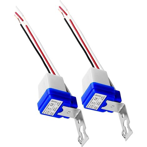 2 pièce AC/DC 12V 10A Automatique Auto ON OFF Photocellule Commutateur, Interrupteur Crépusculaire à Aube pour Éclairage Extérieur et Intérieur, Étanche, Économie d'Énergie, Installation Facile (1/5)