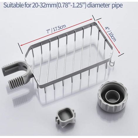 Seifenschale aus Edelstahl für die Dusche, kein Bohren erforderlich, für Seifenstücke von 20 bis 32 mm. (1/5)