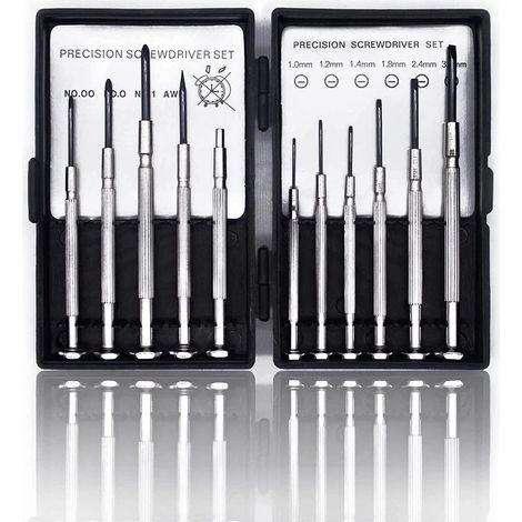 Jeu de mini tournevis, adapté à la réparation de lunettes, réparation de précision, réparation de montres, jeu de tournevis 11 pièces (1/5)