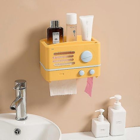 Porte-rouleau mural rétro pour la cuisine, tiroir à papier toilette