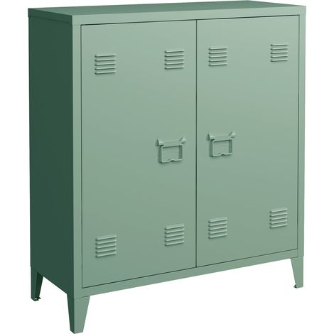 Armadietto spogliatoio da ufficio per ufficio officina camera da letto ufficio in metallo acciaio con 2 ante 90 x 80 x 33 cm verde pastello opaco 030006342