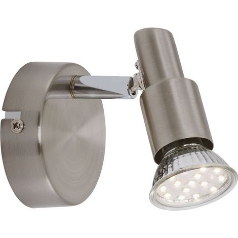 LED Spotleuchte Wandleuchte 1xGU10 drehbar Ø8cm 3W Matt-Nickel Metall Briloner