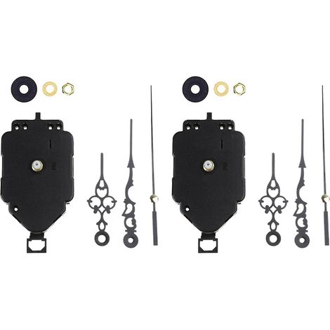 Kit de 2 pièces pour mécanisme d'horloge à quartz à monter soi-même : mouvement oscillant avec aiguilles, pièces de rechange. (1/5)