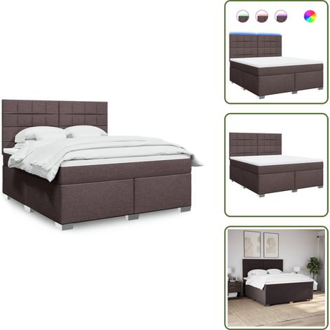 Sommier à lattes de lit avec matelas Marron foncé 180x200 cm - Sommier À Lattes De Lit - Sommiers À Lattes De Lit - Lit - Meuble De Chambre À Coucher (1/5)