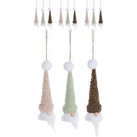 Set 9 Gnomi su campanella, addobbi per albero di Natale - 6,5 x 19 centimetri (1/4)