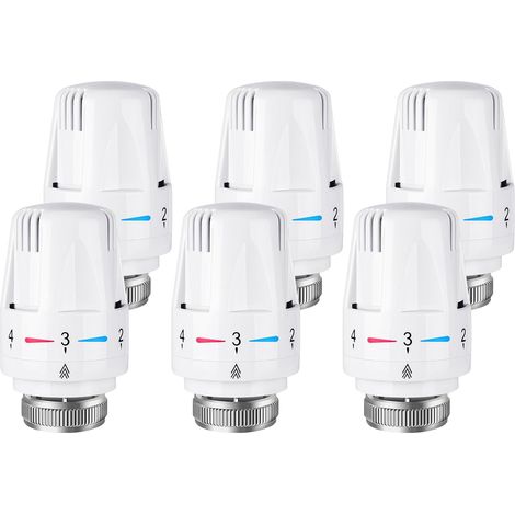 6 Stück Thermostat-Heizkörperkopf, Thermostatkopf, M30 x 1,5-Anschluss, intelligenter Thermostatkopf für intelligentes Thermostat und kollektives Heizpaket