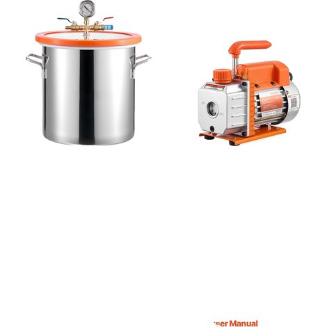 Chambre à vide, pompe 3,5 CFM, acier inoxydable durable, 5 Gallon, UE (1/2)