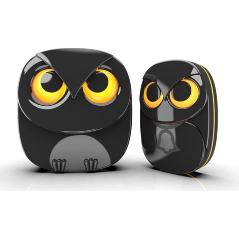 Wireless Doorbell, Cute Owl Doorbell, Weatherproof IP55 Outdoor Remote Control Button, 1000ft Long Wireless Range, 35 Classic Melodies Optional, 5 Levels of (1/5)