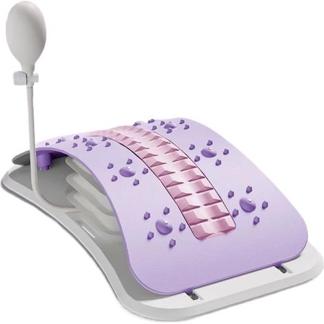 Barella per la schiena, dispositivo di trazione lombare regolabile, massaggio per lo stretching della schiena e dispositivo per il fitness, per casa, ufficio, viaggio, soggiorno, camera da letto. (1/5)