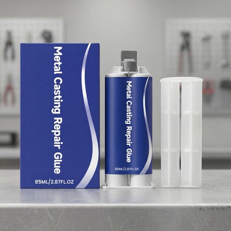 Metal casting repair adhesive, high-temperature resistant welding adhesive, metal sealant for castings with sand holes, pores, and cracks, strong welding adhesive -- Casting repair adhesive 85ML + pus (1/5)