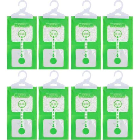 Sac Déshumidificateur Armoire, Sachets De 8 X 100G, Sac Déshumidification Suspendu Anti-Moisissure, Effaces Moisture Set, Sachet (1/5)
