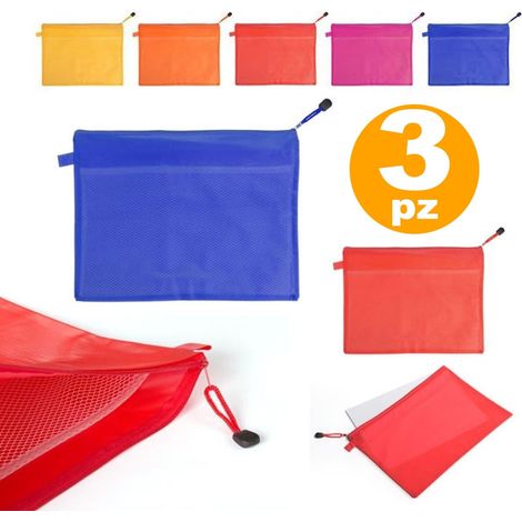 Trade Shop - 3 Dokumentenanschluss PVC-Umschlag-Reißverschluss International Pocket Network 33.5x24cm Karten-Zwischenablage -