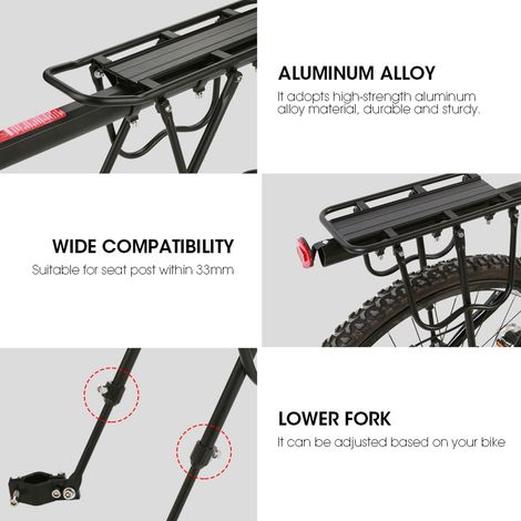 Porte-bagages arrière pour VTT en alliage d'aluminium, accessoire de cyclisme (1/5)