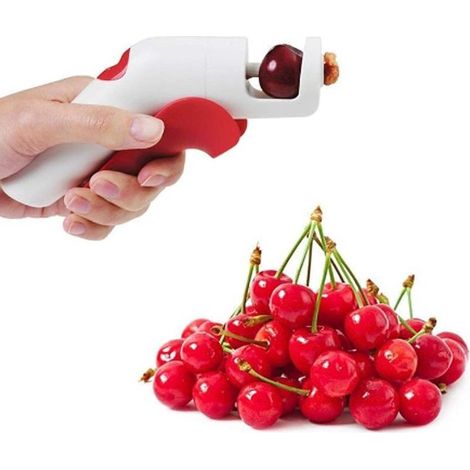 Dénoyauteur de Cerise, Dissolvant de Noyau D'olive de Cerise, Outil de Dénoyautage de Noyau de Fruit Multifonctionnel, Il Suffit D'insérer une Cerise ou une Olive, Puis de Tirer sur la Gâchette pour R (1/5)