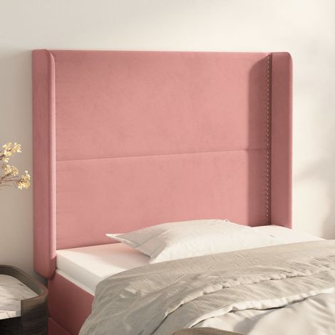 Cabecero con orejas de terciopelo rosa 93x16x118/128 cm vidaXL (1/5)