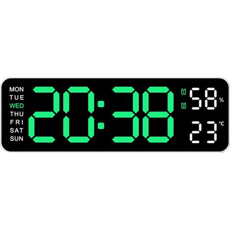 Horloge Électronique - Affichage LED Grand Format - Réveil Numérique Rectangulaire - Montage Murale ou Sur Pied - 1 Pièce (1/5)