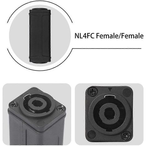 Adaptateur/rallonge Speakon NL4FC à 4 broches pour montage sur panneau de haut-parleur audio, connecteur droit (1/5)