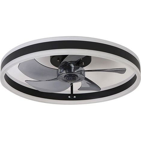 Ventilateur de plafond avec éclairage intégré, fréquence variable 3000/4000/6500K, intensité réglable en continu, silencieux, pour chambre à coucher, forme ronde, 110 V (1/4)