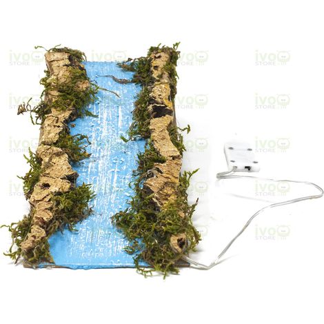 TRATTO FIUME DIRITTO CON LUCI 10X22CM ACCESSORI PER PRESEPE (1/5)