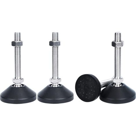 Pieds réglables en nylon renforcé – Lot de 4 – Hauteur ajustable M8x50 – Patins antidérapants pour stabilité – Idéal pour meubles divers (1/5)