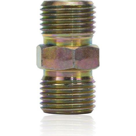 Raccord Haute Pression - Acier Inoxydable - 3/8" GZ x 3/8" GZ - Joint Conique 60° - 400 Bar - Pour Tuyaux Airless - 1 Pièce
