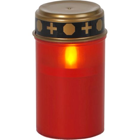 Star Trading LED Grablicht mit Timer Grabkerze LED Grablicht LED Grablichter LED mit Timer Grabkerzen rot LED Grabkerzen Outdoor Grablampe Grablicht LED Kerzen rot