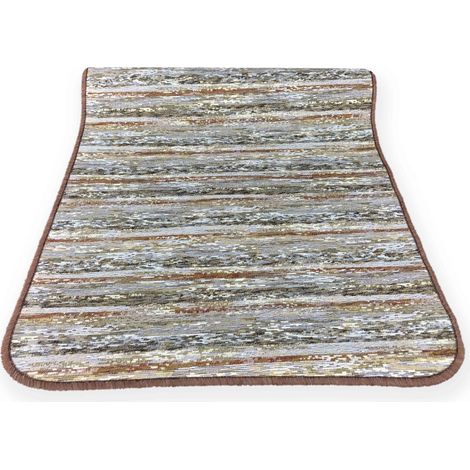 TAPPETO CUCINA gommato ANTISCIVOLO STRIPE MARRONE Cm. 55x190 (1/3)