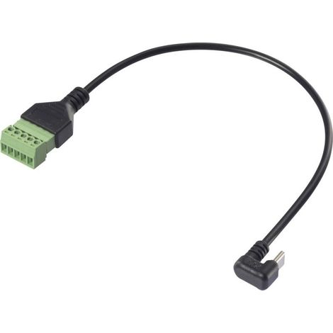 USB-C® Câble adaptateur coudé [1x USB-C® mâle - 1x Raccordement par serrage] RF-6443970 30 cm gaine en PVC A590633 (1/3)