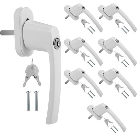 SWANEW Maniglia per Finestra Maniglia per Finestra Lega di Alluminio Compatibile con le comuni Finestre e Porte Balcone Bianca 8X (1/5)