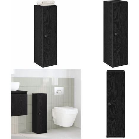 Mueble de baño con portarrollos negro 20,5x22x72 cm - Mueble de baño - Portarrollos