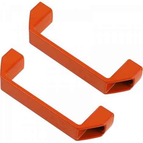2 poignées d'armoire industrielles espacement des trous 180 mm porte machine-outil usine garage fabrication alliage d'aluminium orange sans vis (1/5)