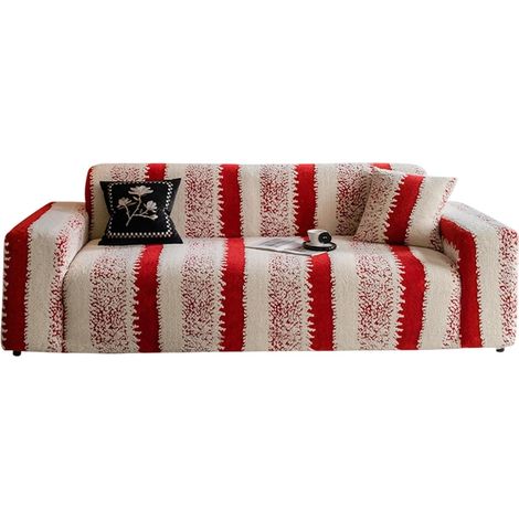 Housses De Canapé De Noël Housse Élastique Lavable Rouge pour Coussin – Housse de Sofa Décorative pour Noël Meuble Salon Intérieur Maison Chambre Siège Fauteuil (1/5)