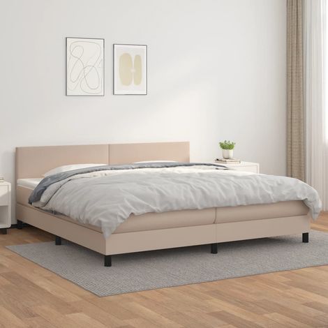 Sommier à lattes de lit avec matelas Cappuccino 200x200 cm (1/5)