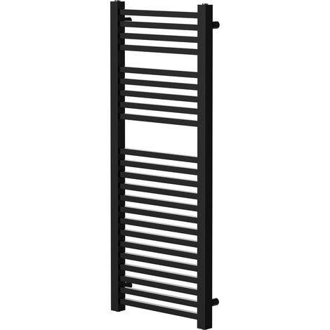 Colore Galileo Matt Black 1200mm x 490mm Square Heated Towel Rail (1/5)